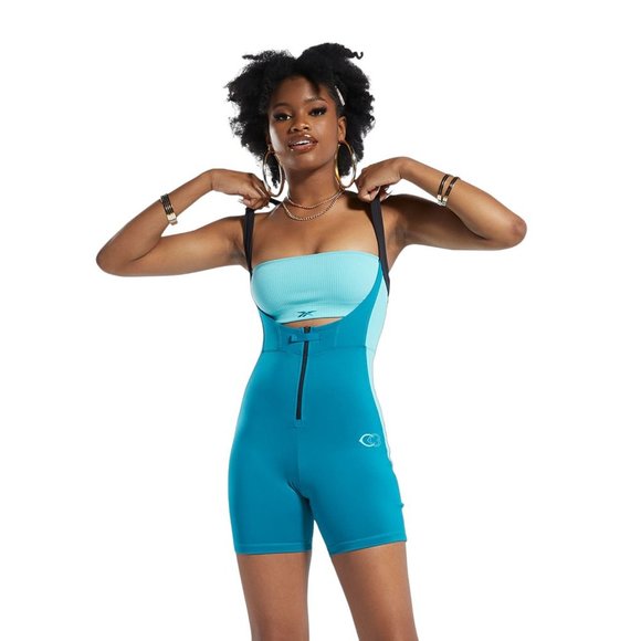 Reebok x Cardi B Leotard 2 in 1 Bodysuit Size XL Aerobics Bodywear Workout - Picture 2 of 5